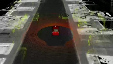 Waymo example of lidar data for a wheelchair chasing a duck